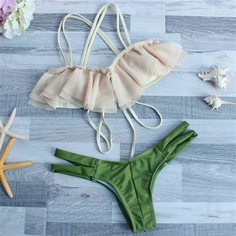 Sexy Halter Top Print Bikini Set Beach 2016 Female Bathing Suit Swimwear Women Swimsuit Maillot