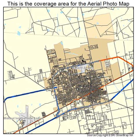 Aerial Photography Map Of Midland Tx Texas