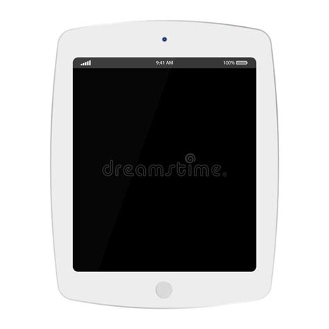 Grey Tablet With Black Screen On White Background Tablet Kid Style