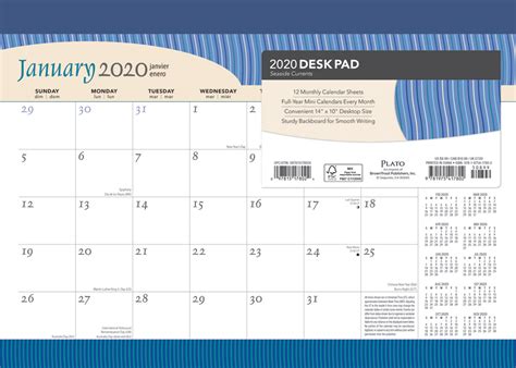 Seaside Currents 2020 Annual Desk Pad Calendar By Plato Plato Calendars