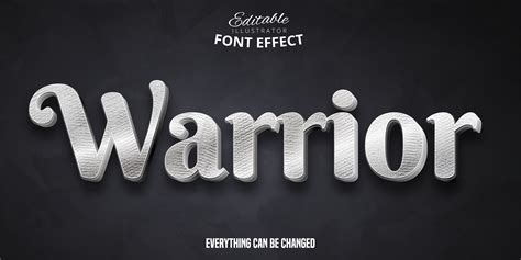 Textured Silver Warrior Font Effect 932102 Download Free