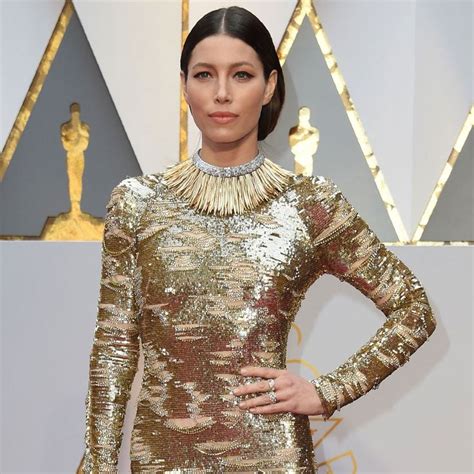 Jessica Biel Dominates The Red Carpet With High Glamour Hair And A Statuette Worthy Body