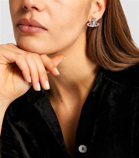 Vivienne Westwood Crystal Embellished Roxanne Stud Earrings Harrods UK