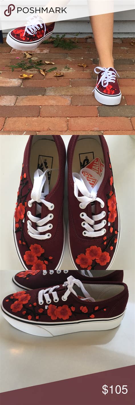 Custom Patch Cherry Blossom Vans Posting These To See If Anyone Would