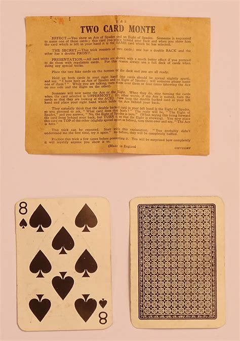 So far i have learned several card tricks such as the acr, two card monte, the time machine, etc. 1930's The Original "Two Card Monte" Trick by E&S, England - tomsk3000