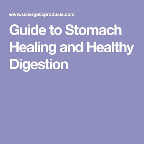 Guide To Stomach Healing And Healthy Digestion Healthy Digestion