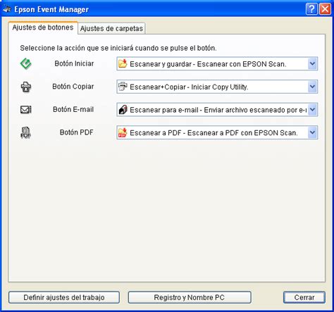 How do i configure the scanner button for epson event manager? Asignación de un programa a un botón del escáner