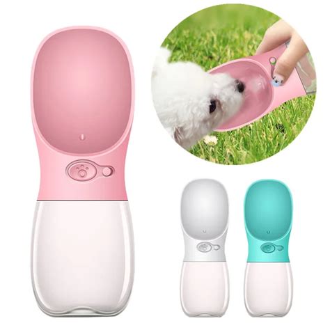 350ml Plastic Portable Pet Dog Water Bottle Travel Dog Bowl For Puppy