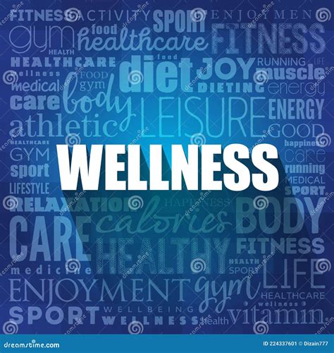 Wellness Word Cloud Collage Health Concept Background Stock