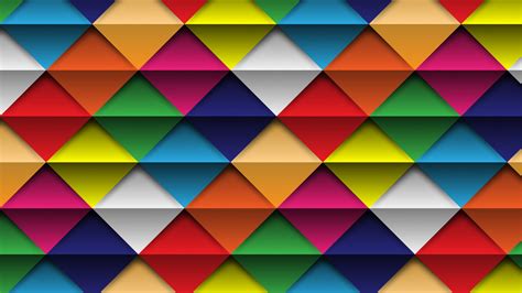 Geometry Colorful Triangles And Squares Hd Wallpaper
