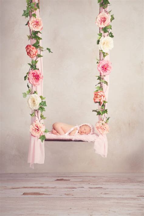 Newborn Photography Digital Drop Prop Background Flower Swing Swing