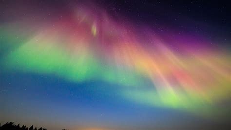 Intense Multicolored Northern Lights Aurora Borealis