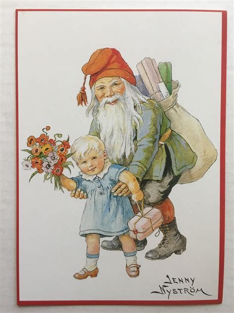 Se flere ideer om bilder, gamle bilder, kort. Jenny Nyström - Tomte med barn - julkort på Tradera.com ...