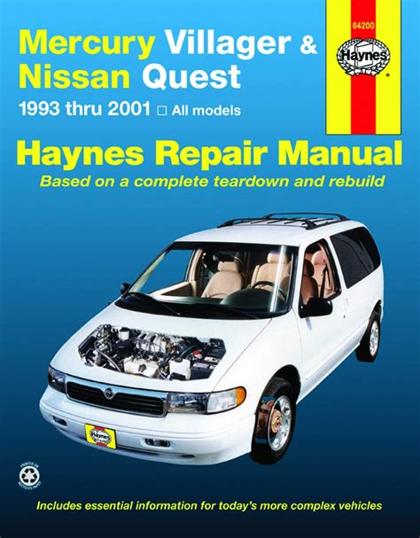 Mercury Villager Nissan Quest Automotive Repair Manual All Mercury