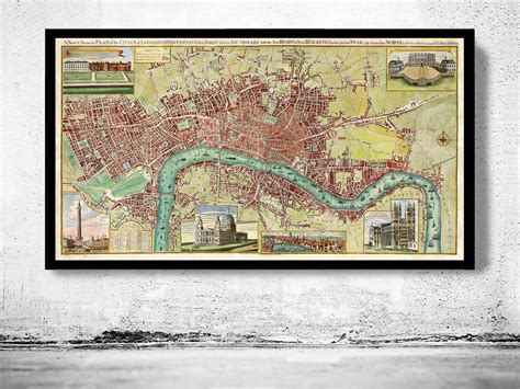 Old Map Of London 1800 Vintage Map Wall Map Print Vintage Maps And Prints