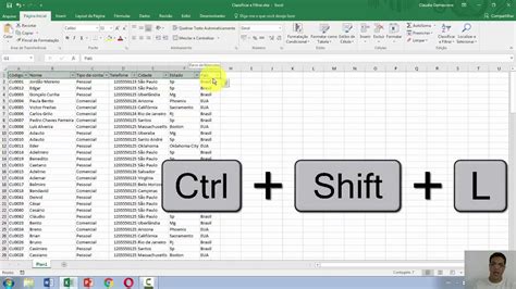 Filtro e Classificação de Dados no Excel YouTube