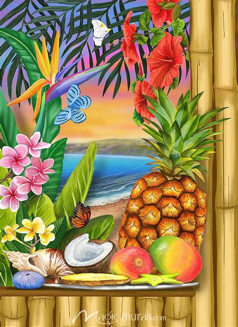 Tropical Fruit Wallpaper Wall Mural By Magic Murals