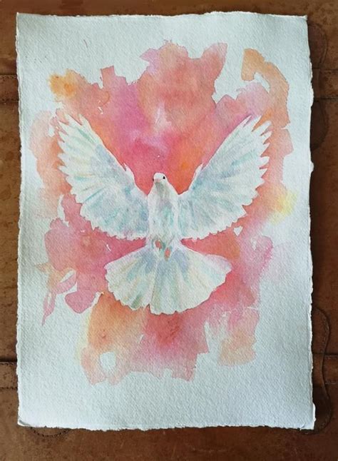 Original Watercolour Painting Holy Spirit Dove Holy Spirit Dove