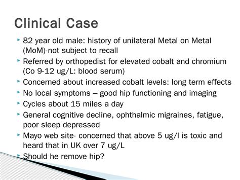 Update On Cobalt Toxicity Uc Irvines Department Of Medicine