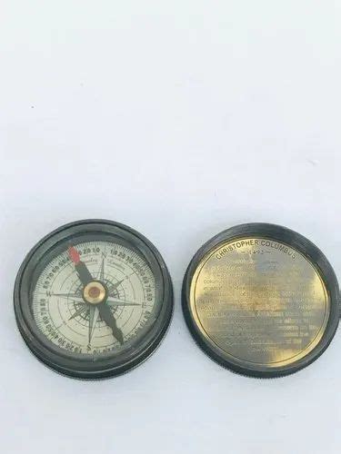Vintage Brass Christopher Columbus 1492 Pocket Compass With Short