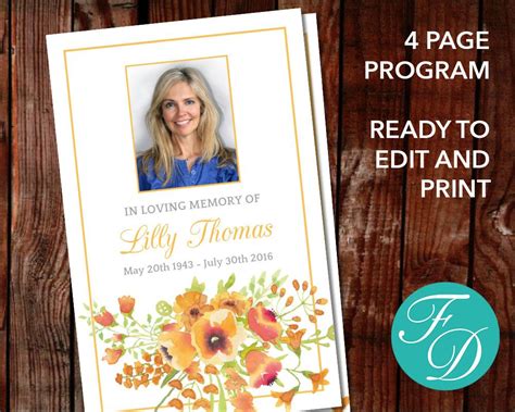 We did not find results for: Orange Funeral Program Template Orange Celebration of Life ...