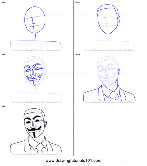 1 022 просмотра • 21 мая 2020 г. How to Draw an Anonymous Hacker Mask printable step by ...