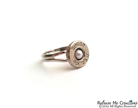 Pearl Bullet Silver Ring Smith And Wesson Release Me Creations