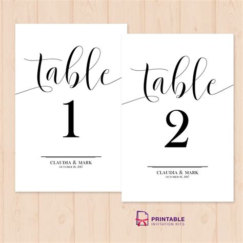 Table Numbers Printable Pdf Template ← Wedding Invitation T Wedding