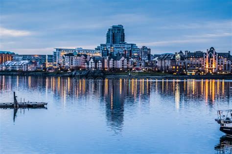 Victoria Bc Skyline At Dusk In March Editorial Stock Photo Image Of