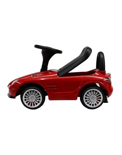Comes with under the seat storage, a rear handle, and a steering wheel with music and horn sounds. Evezo Mercedes Benz McLaren SLR Roadster 722s Ride-On Push Car