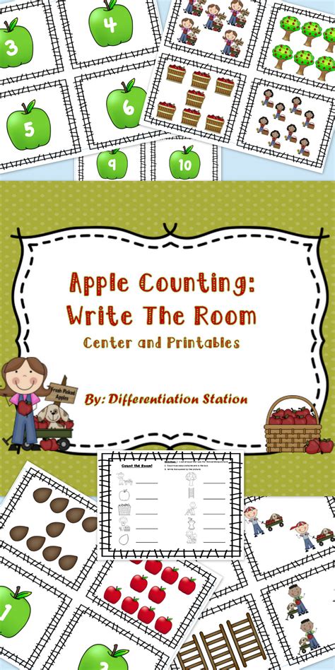 Free Apple Themed Write The Room1 10 Printable Kindergarten Rti