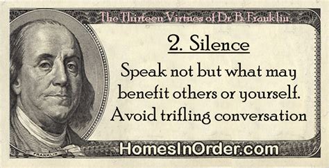 Benjamin Franklins 13 Virtues 2 Silence