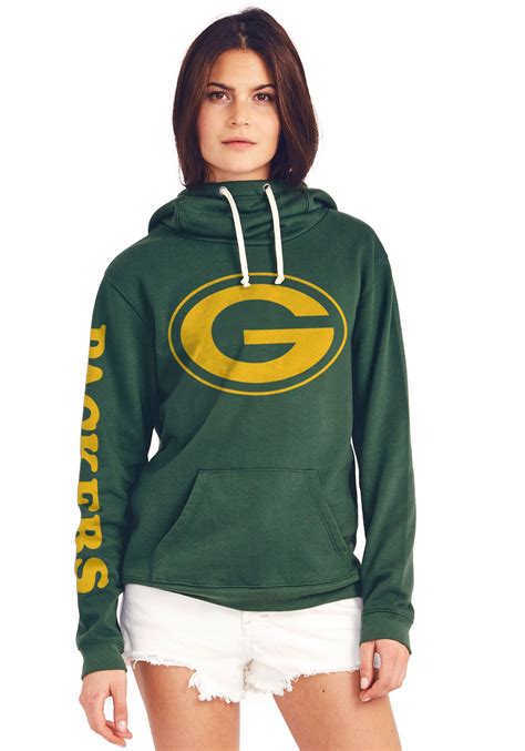 Green Bay Packers Women S Cowl Neck Hooded Sweatshirt