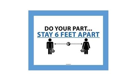 12 Do Your Part Stay 6 Feet Apart Sign Conveyer And Caster