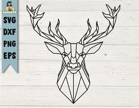 Geometric Deer Svg Linear Deer Svg Minimalist Deer Tattoo Etsy