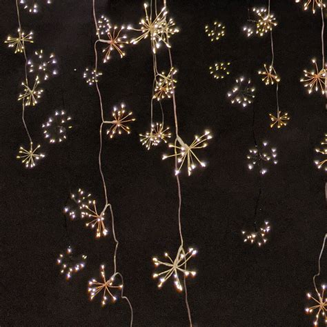 Indoor Outdoor Starburst Light Garlands Black Or Silver By Primrose