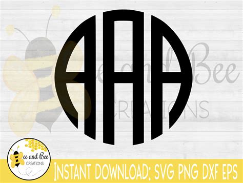 Eps Instant Download Outlined Circle Monogram Svg Png And Dxf Files
