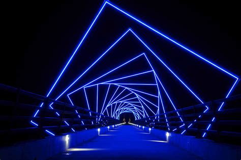 Tunnel Neon Squares Glow Distance Hd Wallpaper Peakpx