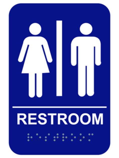 Unisex Ada Restrooms Plural Sign Blue Custom Signs