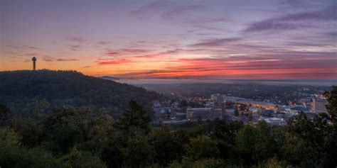 Sunrise With View Of Hot Springs Mountain Tower Print By Todd Sadowski