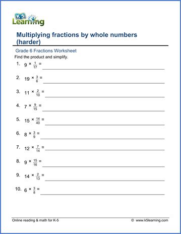 Worksheets are multiplying decimals word problems, decimals work, multiply the decimals, grade 6 decimals work, grade 5 decimals work, multiplying decimals date period, exercise work, decimals practice booklet table of contents. Grade 6 math worksheet - Fractions: multiplying fractions ...