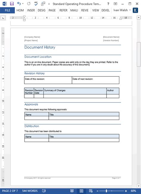 36 Page Standard Operating Procedure Sop Template Ms Word Instant
