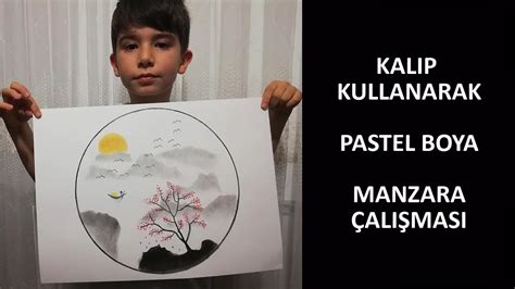 Kalıp Kullanarak Pastel Boya Manzara Çalışması Görsel Sanatlar Youtube