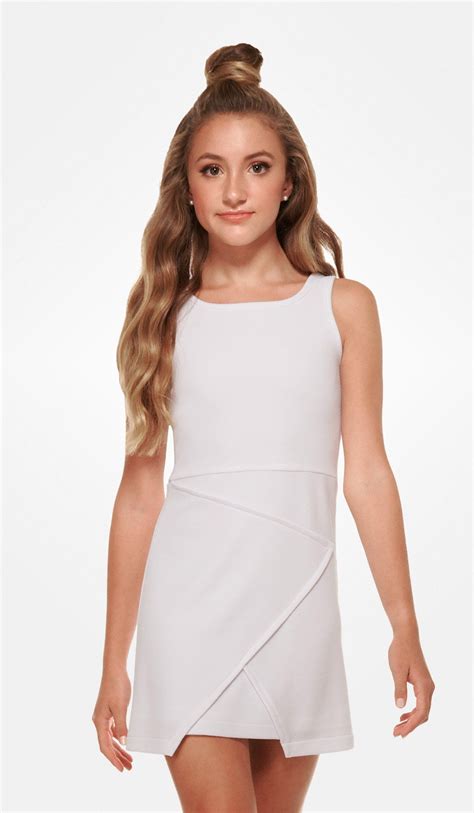 the sally miller nicole dress white textured stretch knit envelope a line dress girls