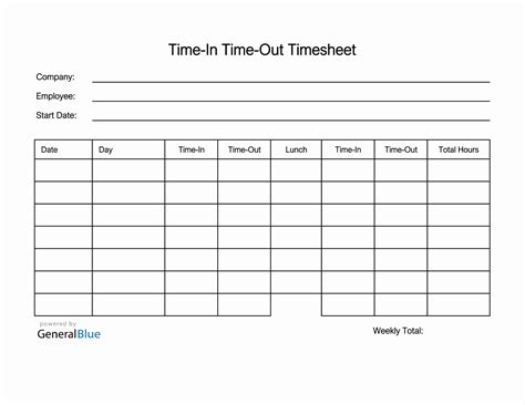 Employee Timesheet In Pdf Printable