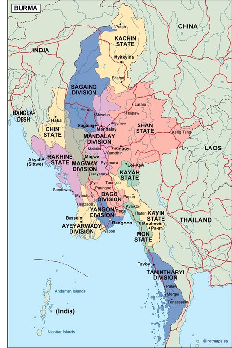 Burma Political Map Order And Download Burma Political Map