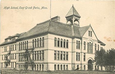 Minnesota Mn East Grand Forks High School 1912 Postcard Minnesota