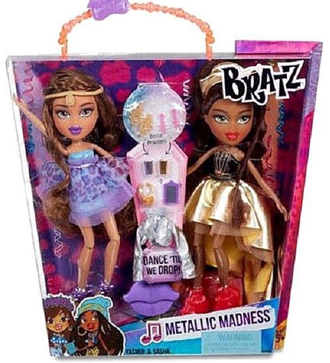 Bratz Dolls 2 Pack Yasmin And Sasha Metallic Madness Girls Play Set New