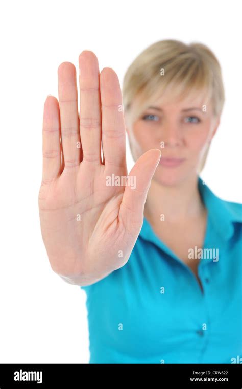 Woman Stretches Out His Hand Stock Photo Alamy