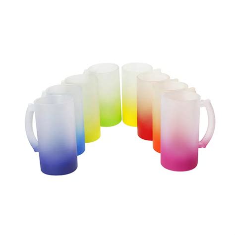 Calca 24 Piece 16oz Blank Frosted Color Gradient Glass Sublimation Beer Mugs 1 41